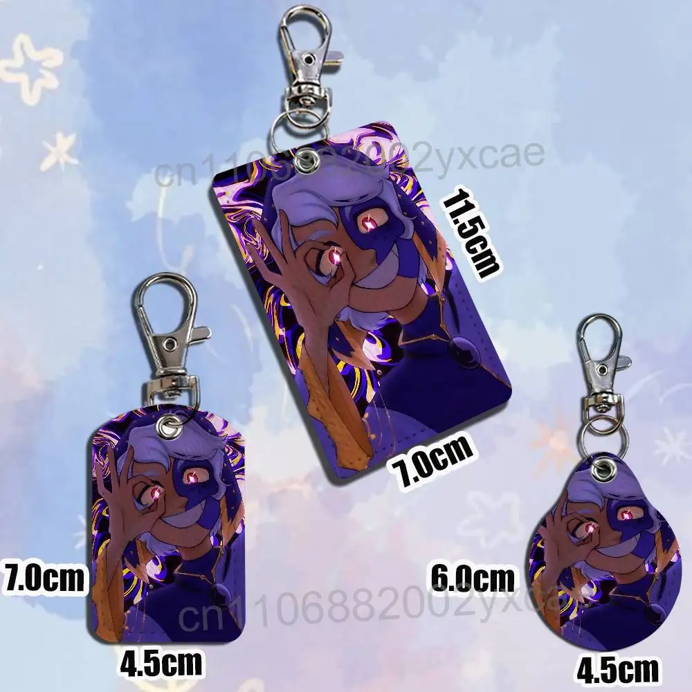 Luz Flapjack Noceda The Owl House Leather Keychain Badge Holder with Lanyard ID/Access Card Holder Key Ring Accessory Option view 4