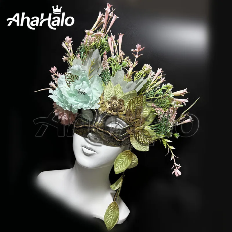 Masquerade Mask for Women Colorful Flower Masks Half-Face Mask Ball Party Mardi Gras for Women Cosplay Party Face Accessory