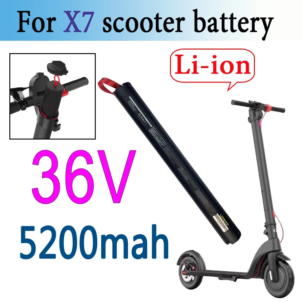 100% brand new foldable built-in 36V 5200mAh X7 scooter battery, suitable for HX X7 scooters