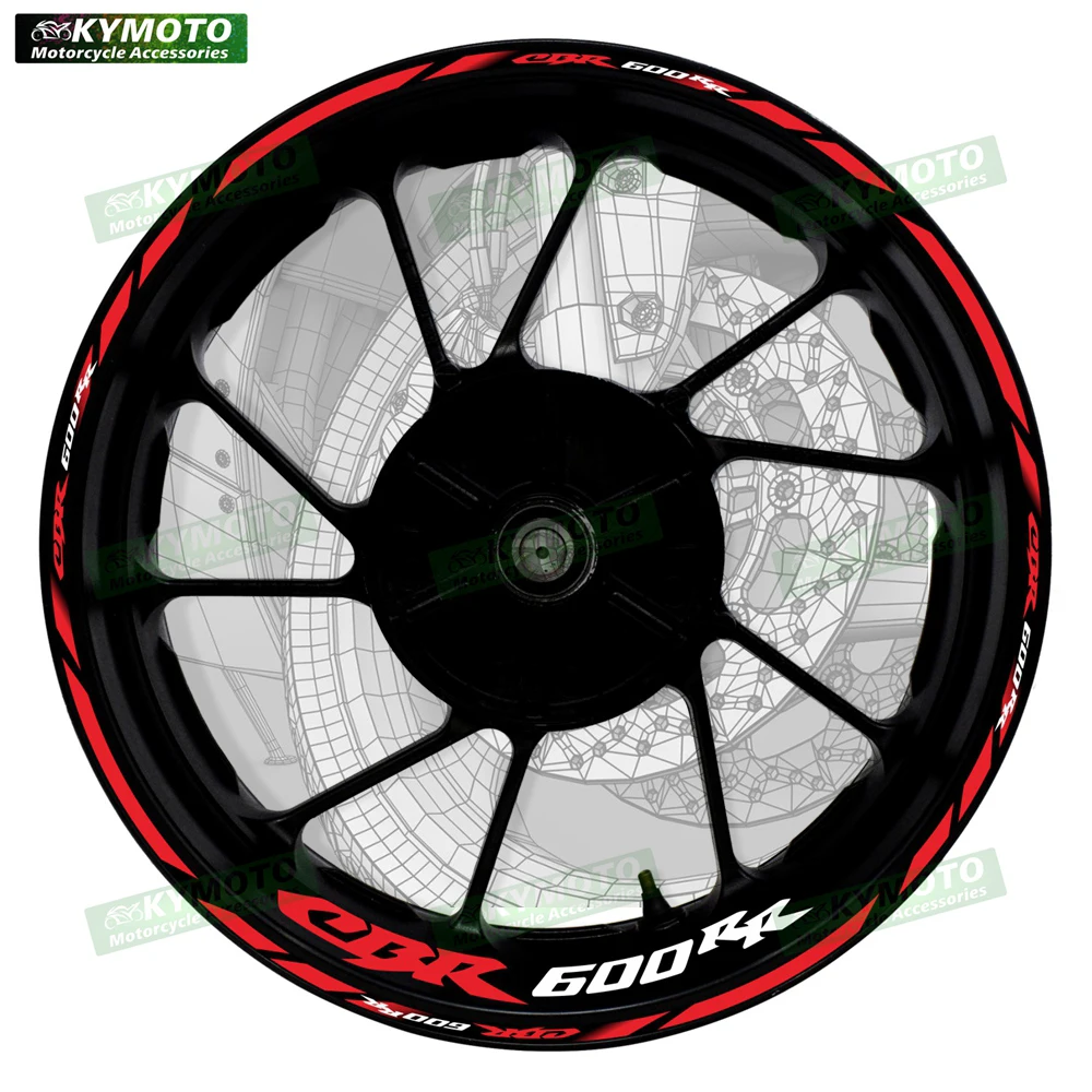 

Для HONDA CBR600RR CBR 600RR светоотражающие аксессуары для мотоциклов 17-дюймовые наклейки на передние и задние колеса, модифицированные наклейки на диски ступицы