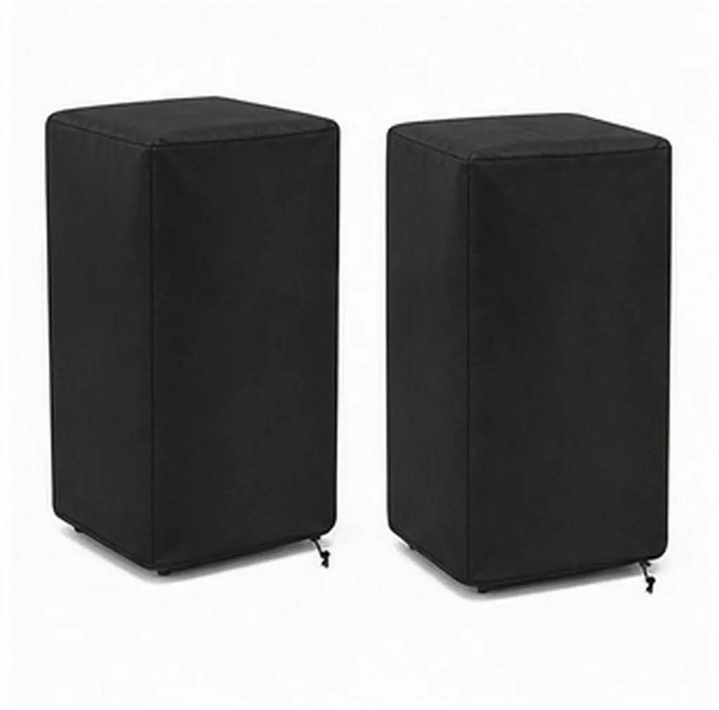 2Pcs Outdoor Waterproof Speaker Cover Heavy Duty Oxford Fabric Dustproof Protective Bag for Large Speakers Patio