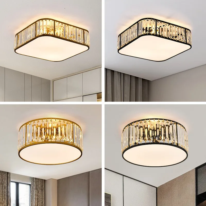 Round Home office led Crystal ceiling fixtures lighting study led Circular ceiling light for parlor ceiling Lamp surface light image 5