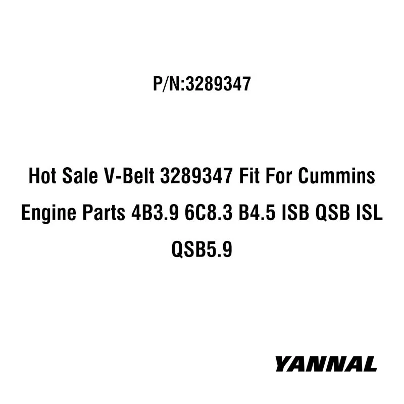 V-Belt 3289347: Cummins Motorlarda Güvenilir Performans İçin Optimal Çözüm