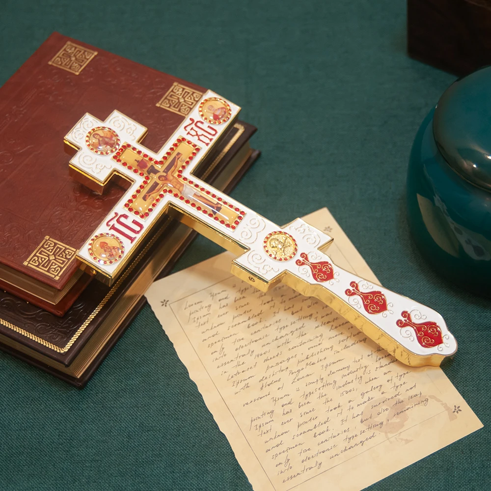 HTISOK Prächtiges Orthodoxes Griechisches Segenskreuz für Kirchendekoration und den persönlichen Gebrauch – Detail 8