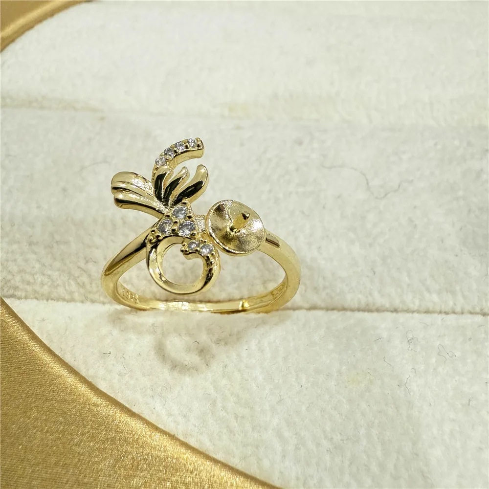 

【Регулируемая установка для колец с позолотой 18 карат】База для ювелирных изделий с жемчугом своими руками, инструмент для установки бисера для колец ручной работы, принадлежности для рукоделия