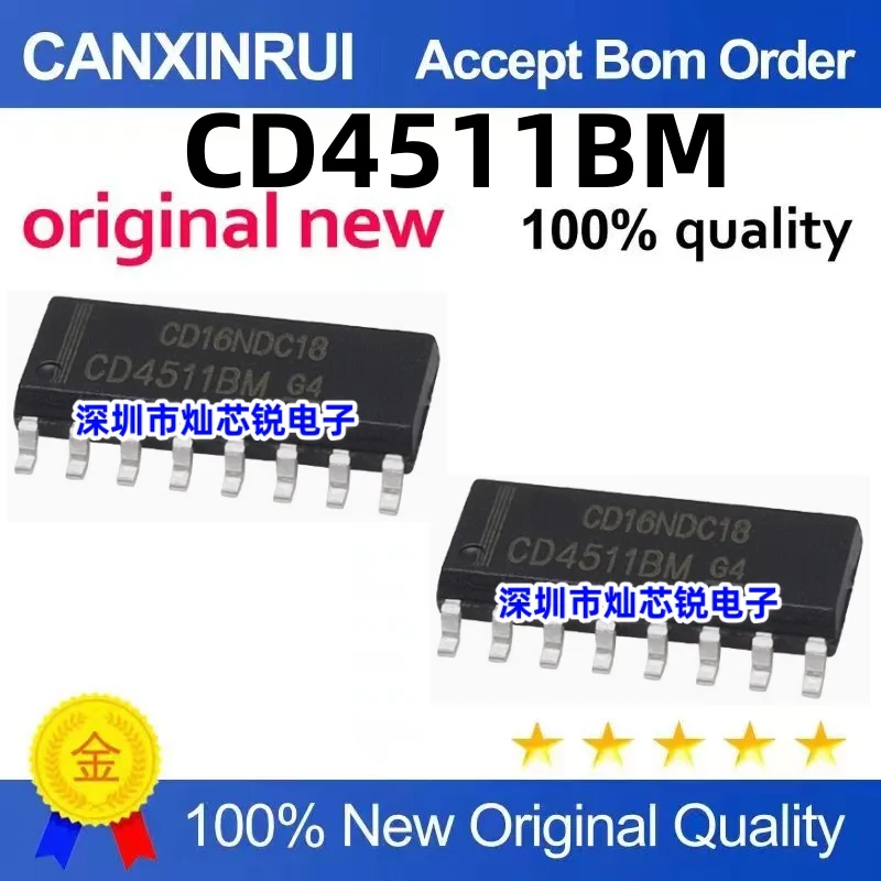 

（100 pieces）CD4511BM CD4511 BCD to 7-Segment Latch/Decoder Chip Patch SOP16