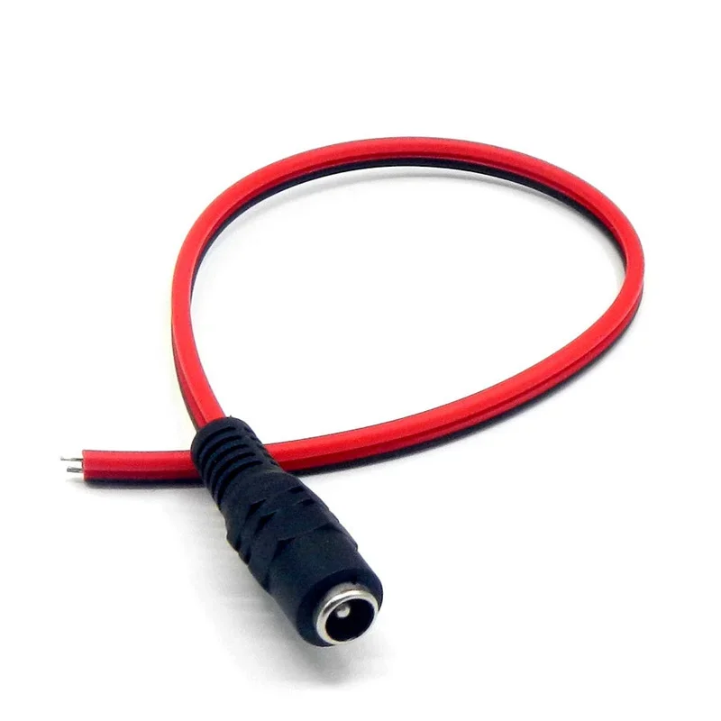 Conectores de CC de 12V, adaptador de cable jack macho y hembra, fuente de alimentación de 26cm de longitud, 5,5x2,1mm para cámara CCTV