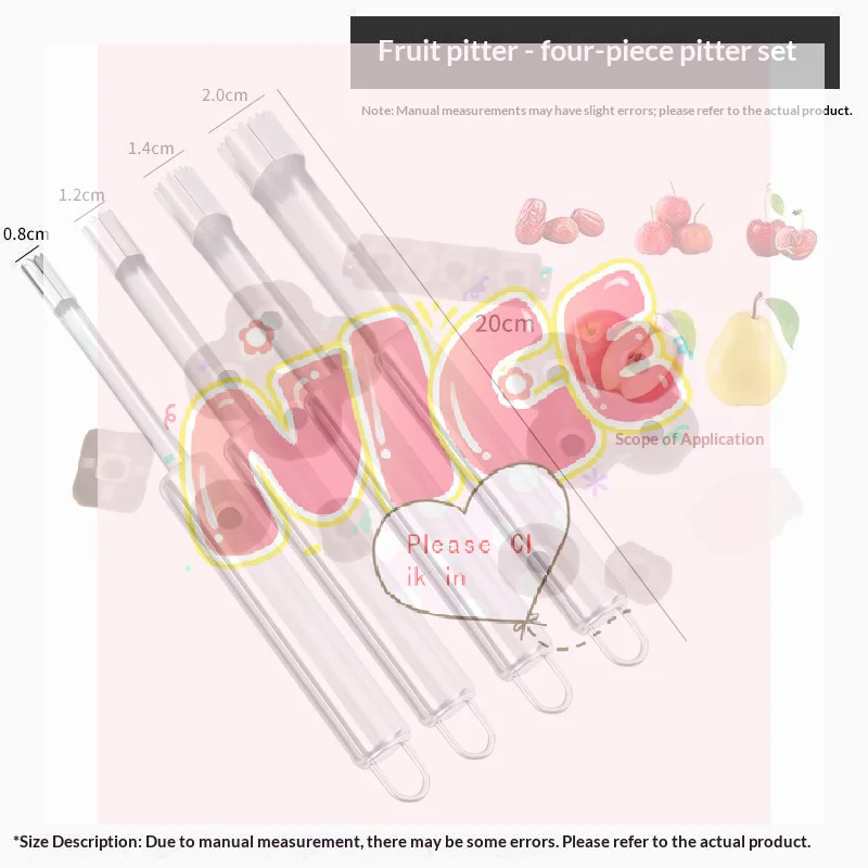 4pcs Fruit Core Remover Cutter Kitchen Gadgets Stainles Steel Home Tool Apples Red Dates Cherry Corers Fruit Core Remove Tool