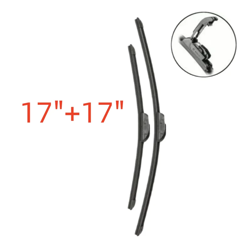 

NEW OEM 17" & 17" durable Windshield Wiper Blades Quality silicone J-Hook