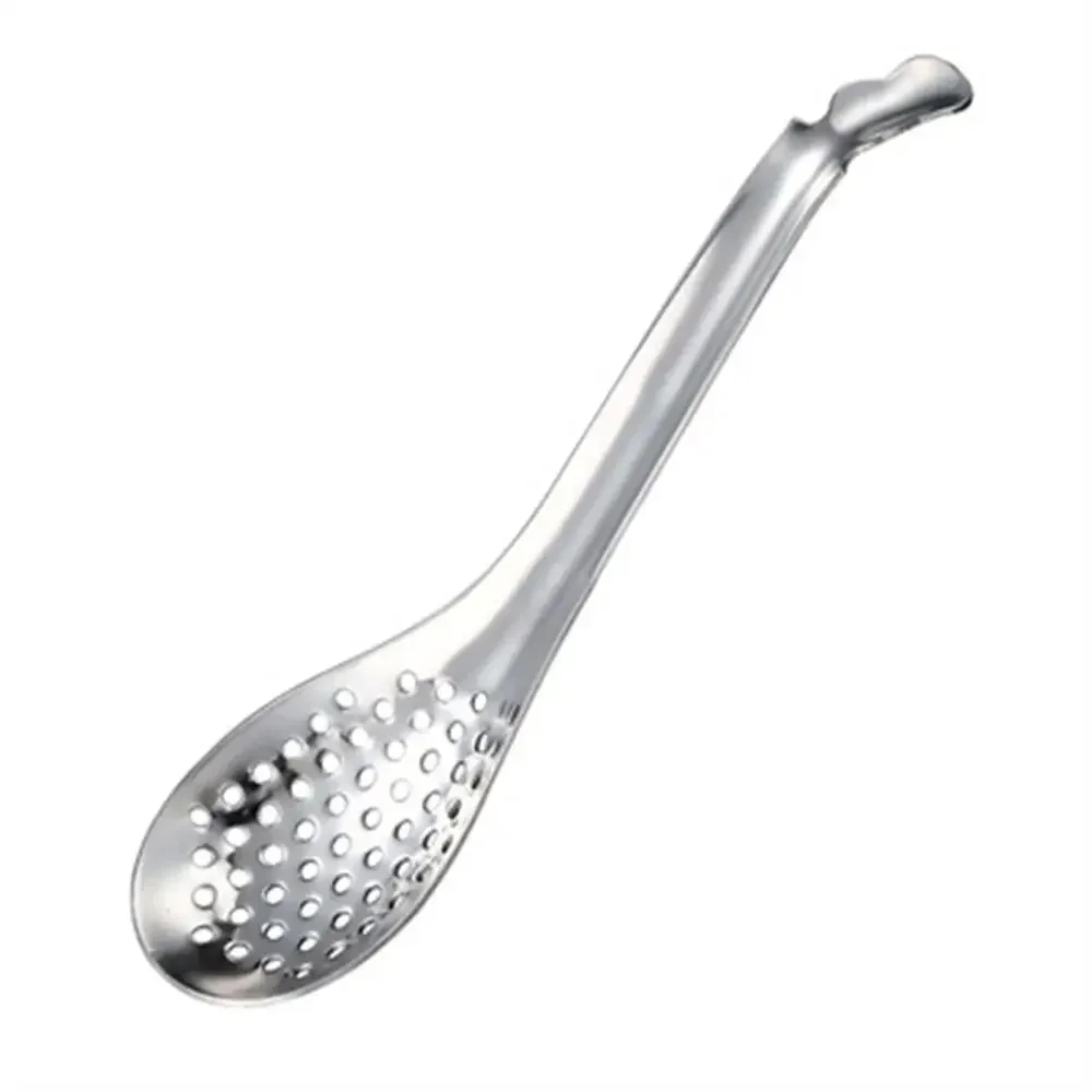 1Pc Caviar Spoon Hot Pot Filter Spoon with Long Handle Vintage Tea Spoon Shovel Set Small Spoons 56 Holes Kitchen Tools