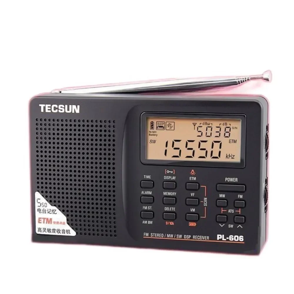 Tecsun PL-606 DSP Radio FM Stereo/MW/SW/LW Radio Receiver Digital Full-band FM Stereo Portable Radio Tecsun PL606