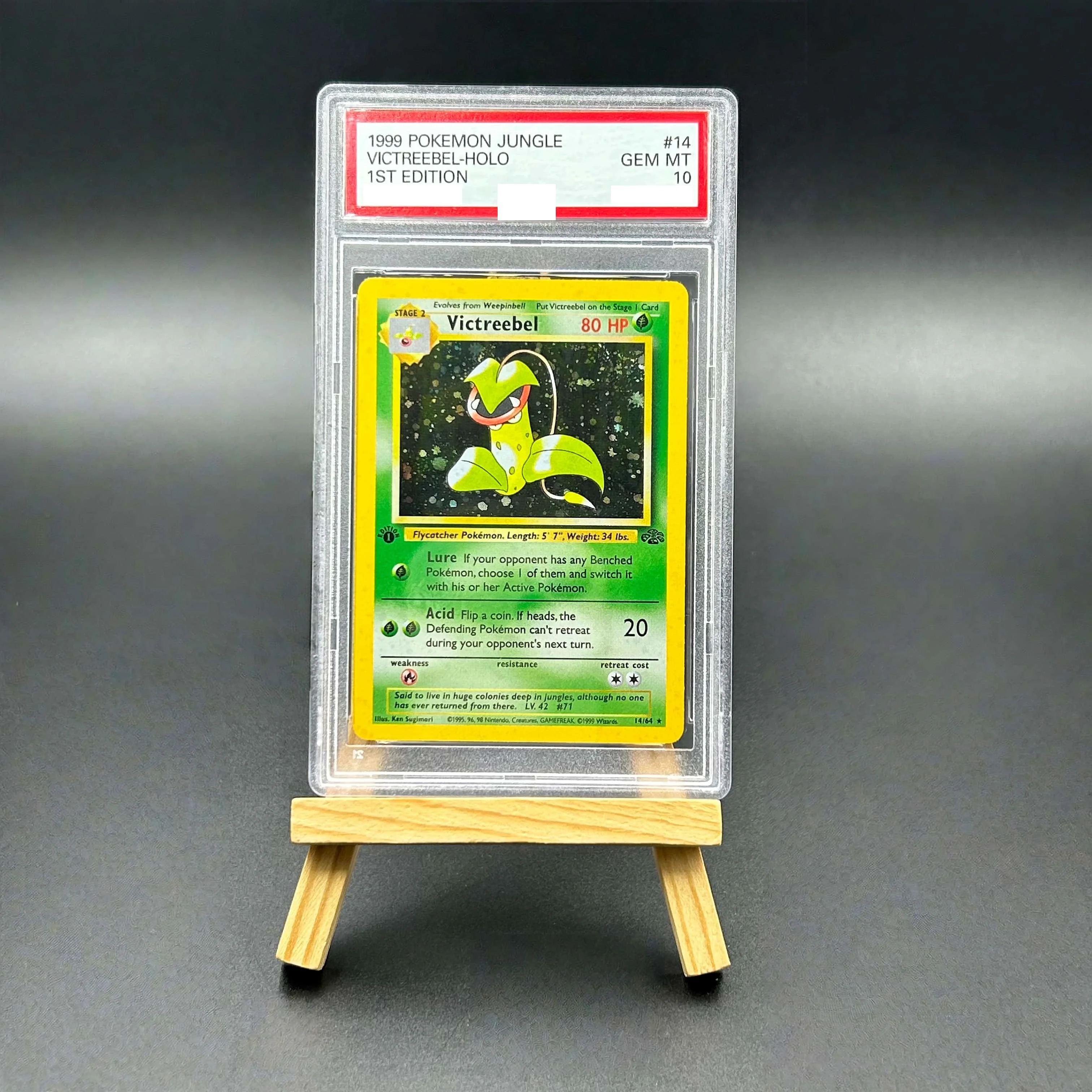 

1999 Pokemon Jungle Victreebel Holo Textured Card - 1st Edition Gem Mint 10 Collectible TCG