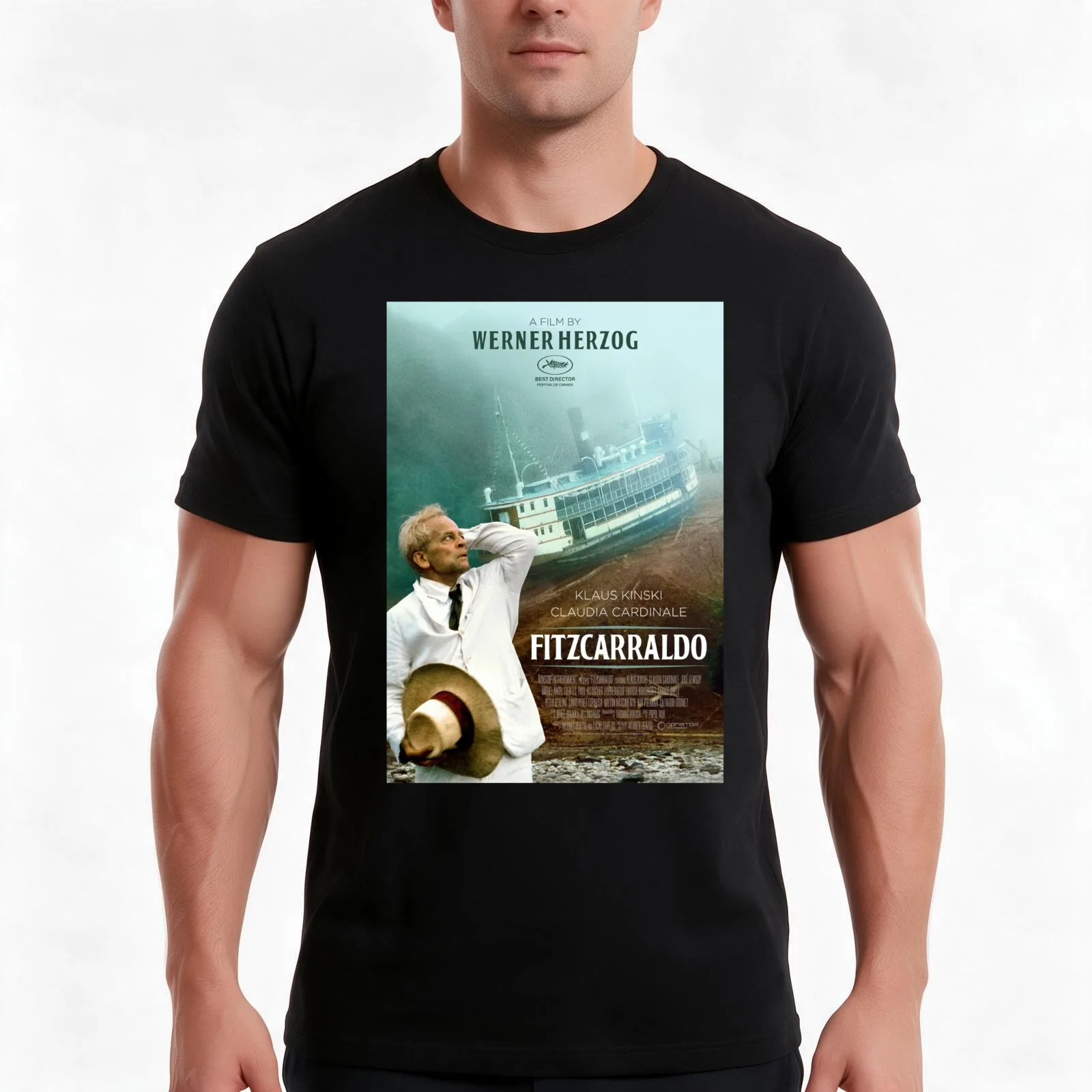 Fitzcarraldo Werner Herzog T-Shirt, Summer Casual Cotton Tee, Oversized Streetwear Tops, Vintage Graphic Print, Unisex Men Women