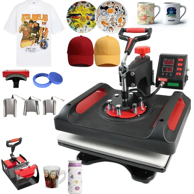 

Freesub 8 in 1 Heat Press Machines 15X15 T-shirt Cap Sublimation Machine Mug Printing Machine P8038-8