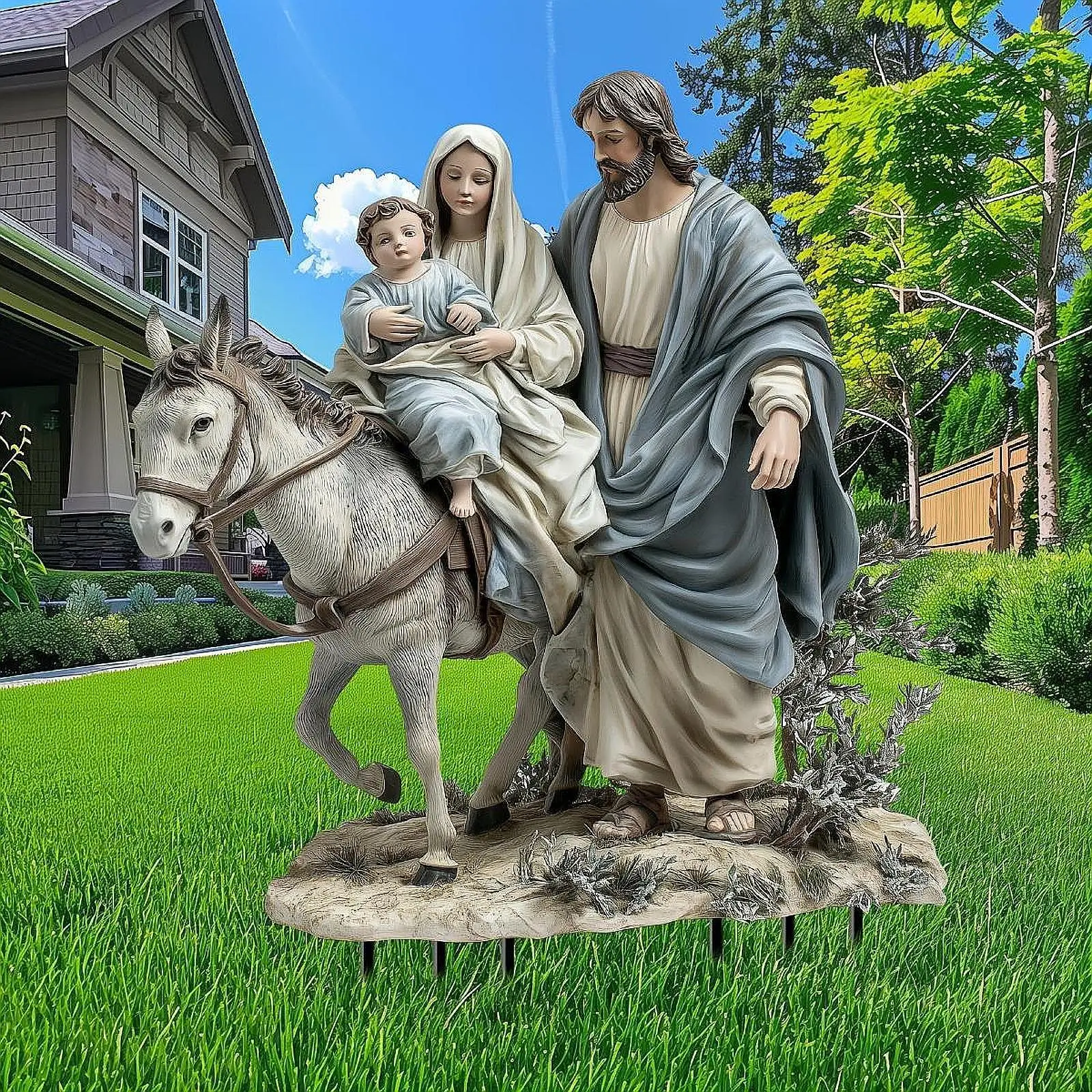 聖家族のキリスト降誕シーン クリスマスデコレーション ステークス ガーデンフェスティバル用品 中庭アクリルテーマパーティー 屋外ヤードサイン