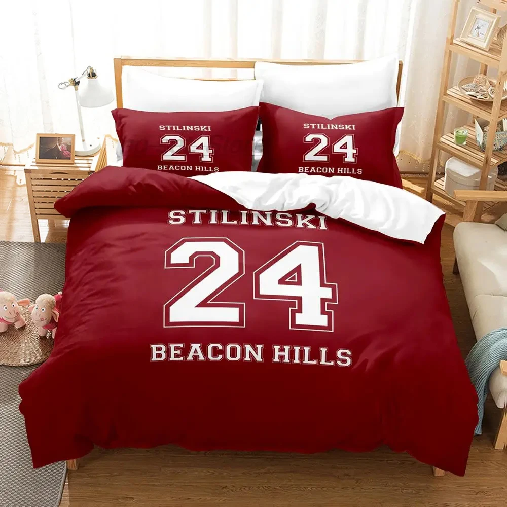 2024 Teen Wolf Stilinski Bedding Set for Boys Bedroom Duvet Cover Set Bed Sheet 3D 24pcs Duvet Cover Bed Set Quilt Cover Pillowc