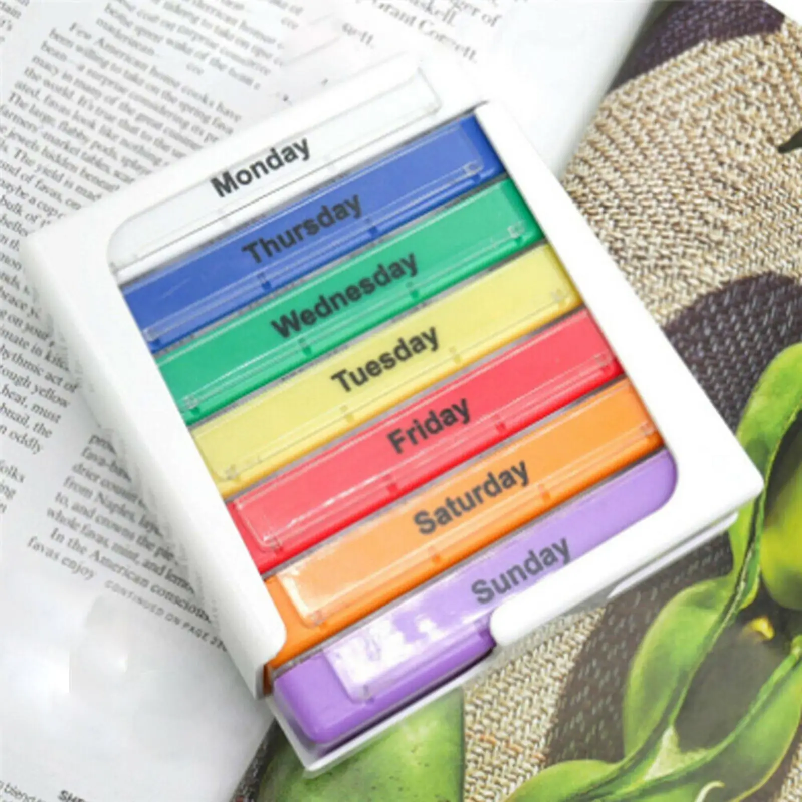 Weekly Pill Box Organiser, Storage Case Reminder Portable 4 Times A Day Container ,for Elderly