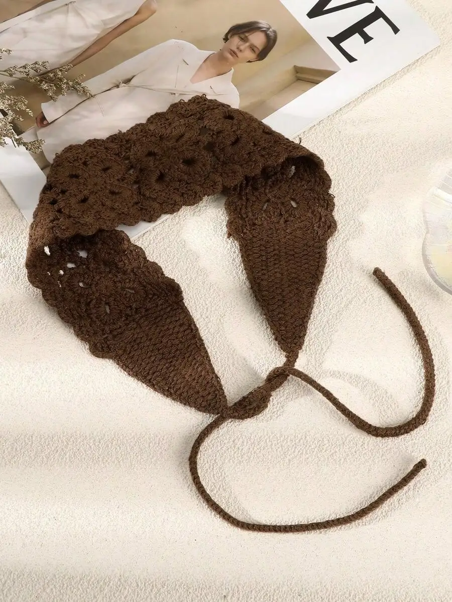 

Boho Crochet Headband For Women Solid Color Knit Hair Band Casual Daily Wear