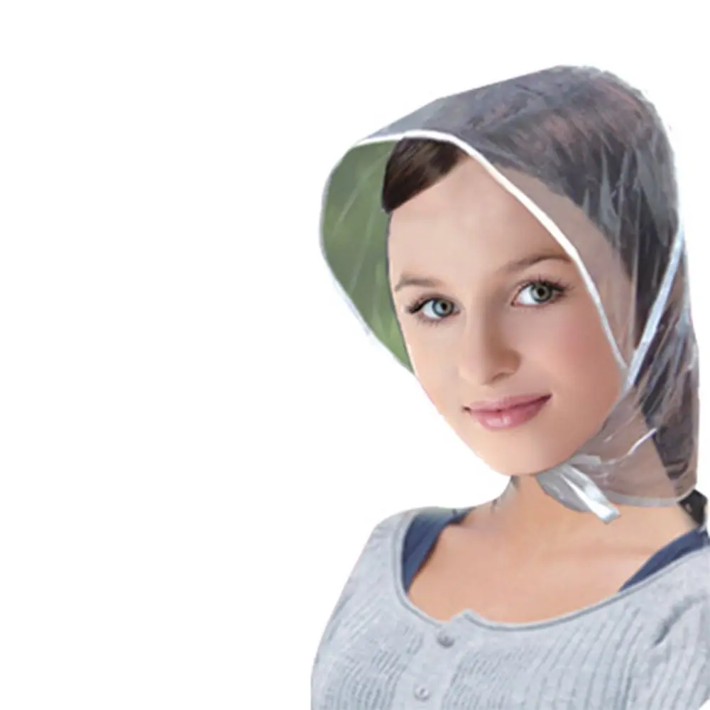 Tampa de plástico vento chuva cabelo gorro chapéu capuz