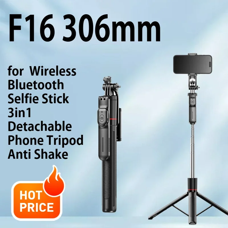 

F16 selfie stick, anti shake and retractable tripod, Bluetooth remote control camera, travel and portable