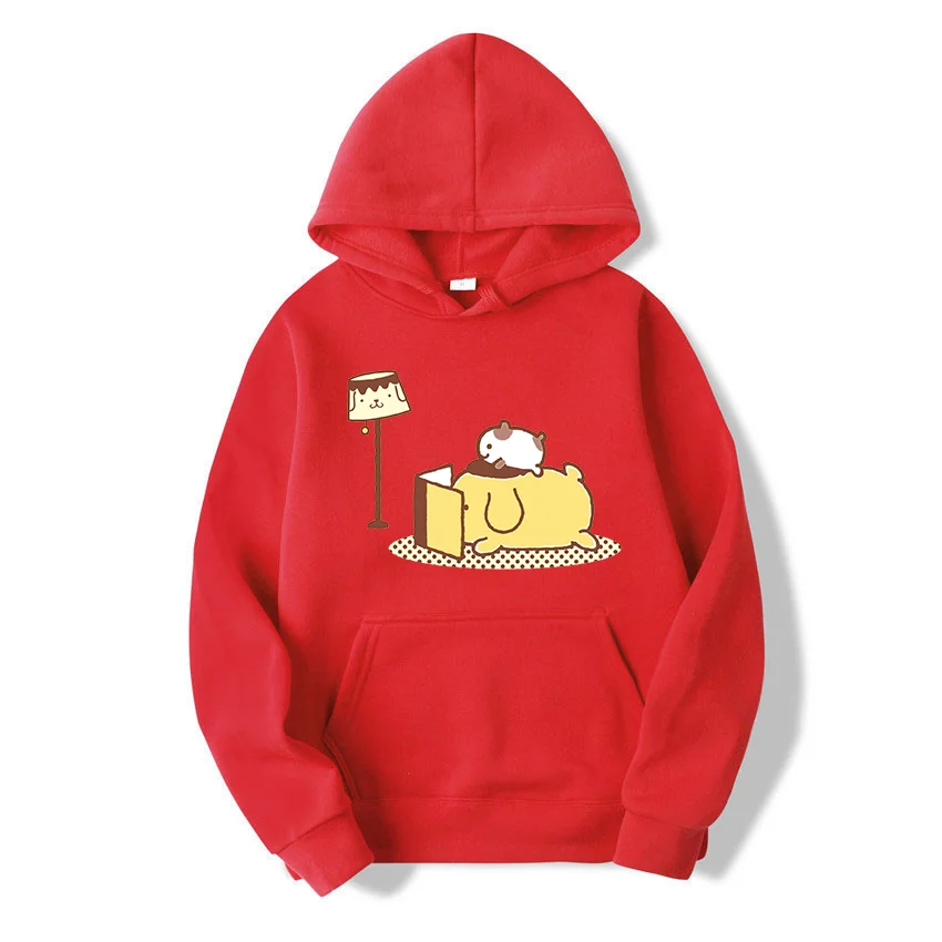 Sanrio Purin Men Women Hoodies Casual Hip Hop Streetwear Long Sleeves Sweatshirts Boys Girls Autumn Tops Coats Sanrio Keroppi