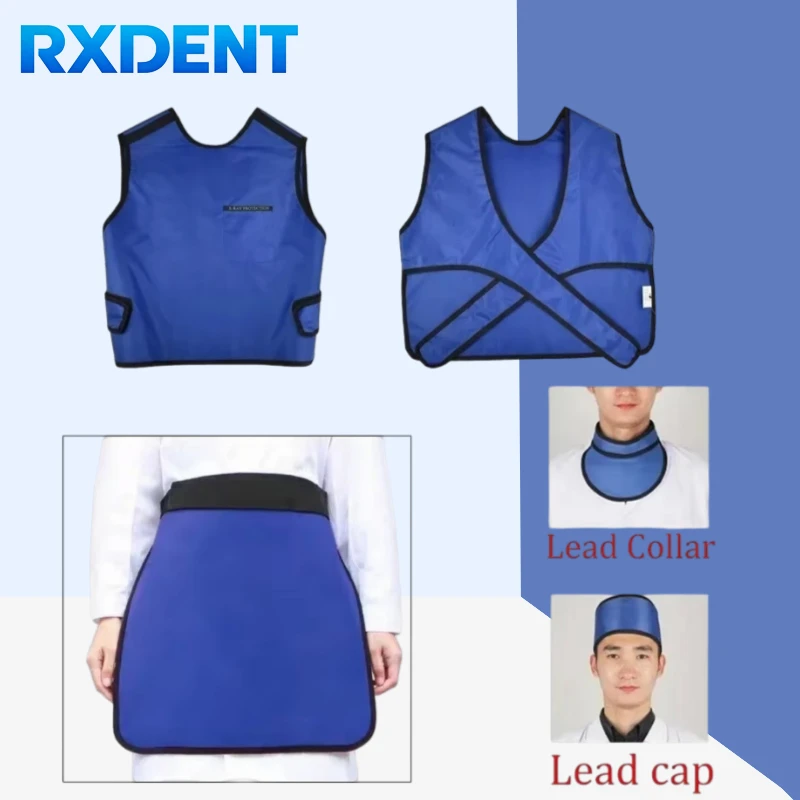 Dental Radiation Protective Clothing 0.35Mm X-Ray Radiation Protection Vest Short Lead Apron High-Quality Lead Collar Cap