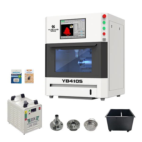 Yubang Desktop Mini Wedding Ring Production Jewelry Engraving 4-Axis CNC Machine 4KW Spindle 0.01mm Precision for Gold Jewelry