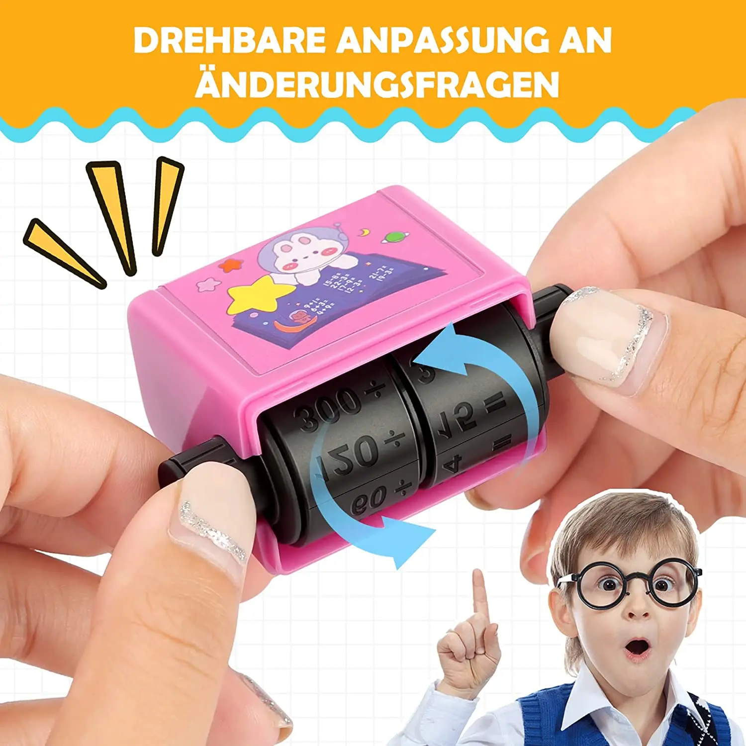 Roller Digital Teaching Stamp Reusable Calculation Roller Stamp Educational Stamp for Preschool Kindergarten Home School