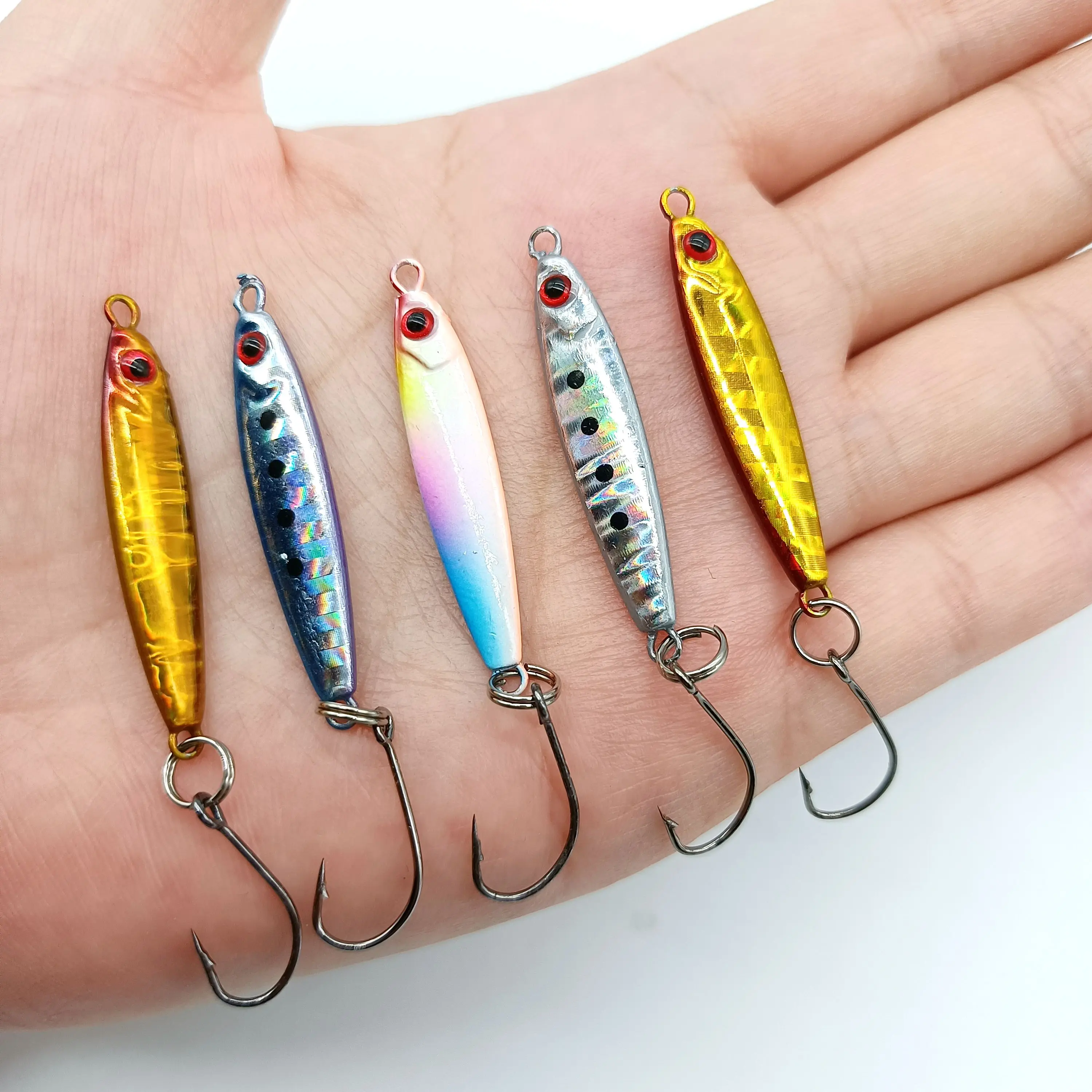 DUODUOYU 5PCS   Mini Metal Jig  Fishing Leurre 5g/35mm  Small Fish With Single Hook Isca Artificial Fishing Equipment