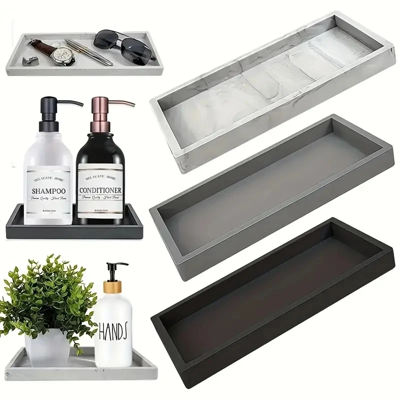 Bandeja de tocador de silicona multiusos para baño y tocador, organizador de jabón, champú, Perfume, joyería y más, 1 unidad