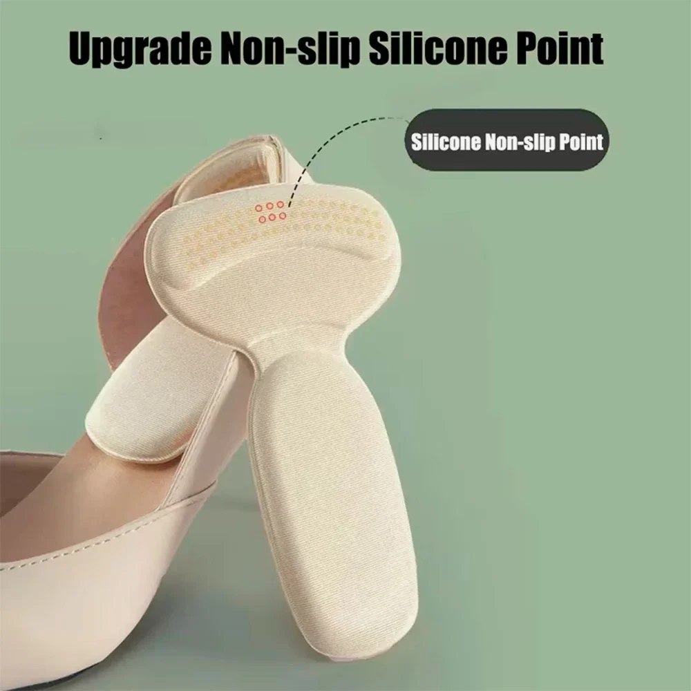 T-Shape Foam Heel Stickers Heel Protectors Shoe Pads for Too Big Shoes Reduce Size Insert High Heels Pain Relief Insole 2pcs/4pc