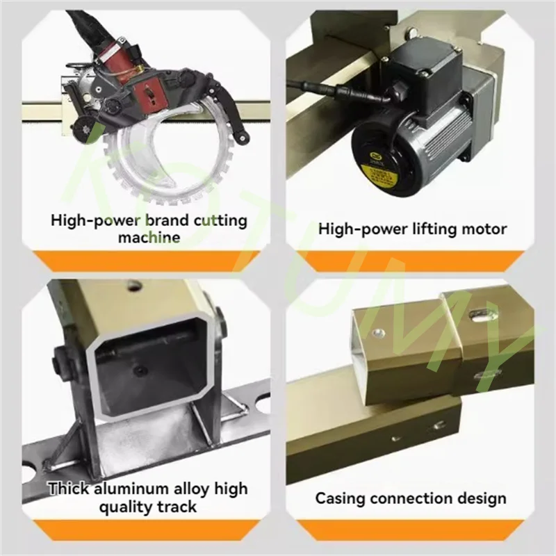 Single Track Concrete Automatic Saw Brick Cutter Circular Saw Wall Slotting Groving with Saw Blade and Rolling Pulley 2500RPM