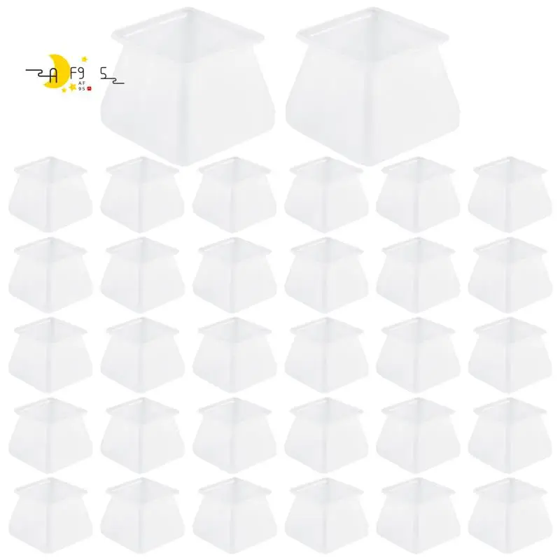 

AF95-32Pcs Furniture Silicon Protection Cover - Square Silicone Chair Leg Floor Protectors - Chair Leg Caps Furniture Table Feet