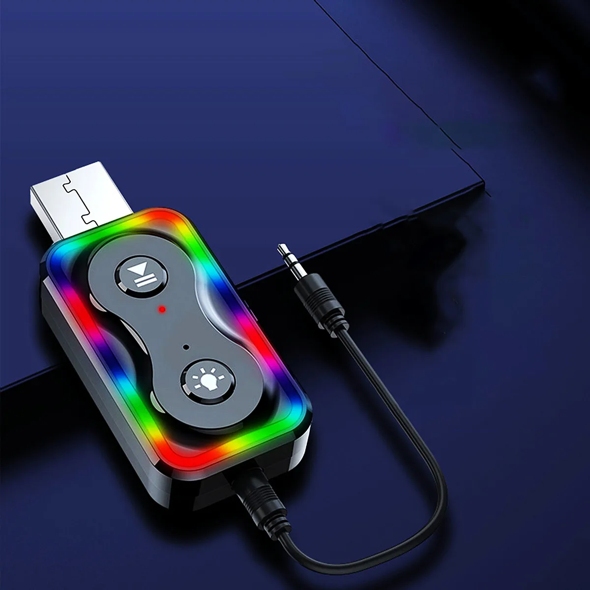 Q1 receptor transmissor 2in1 carro 3.5mm conversor de áudio sem fio música mp3 player adapterbluetooth-compatível para tv carro pc