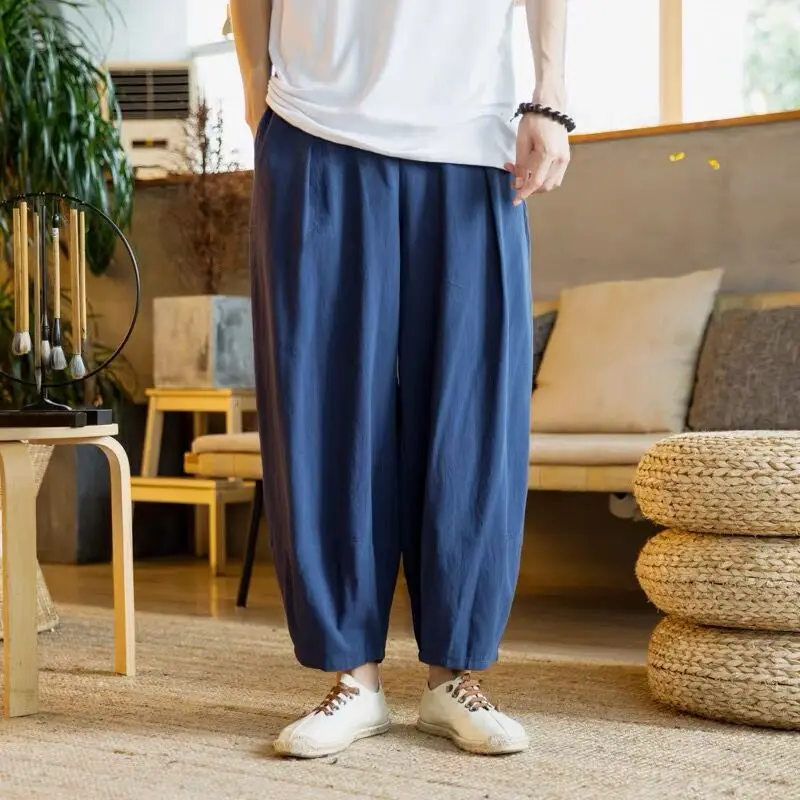 

Men Harem Thin Pants Cotton Streetwear Jogger Loose Pants Nepal Cross Pants Trousers Men Loose Long Plus Size Relax Casual Pants