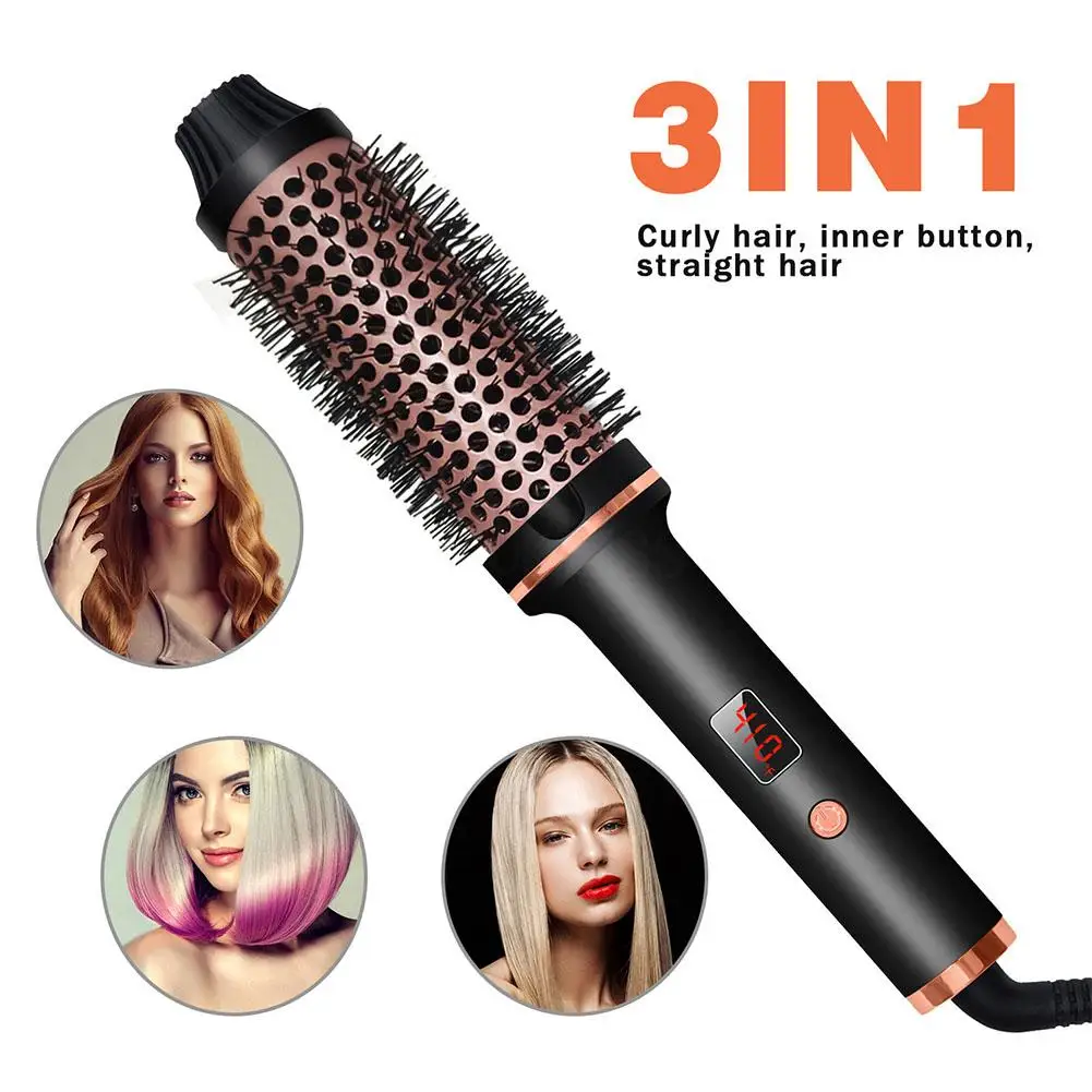 3 In 1 Multifunctional Styling Comb Electric Hair Straightener Modeling Negative Styler Comb Tool Hair Hair Hair Ion Curler D2e3