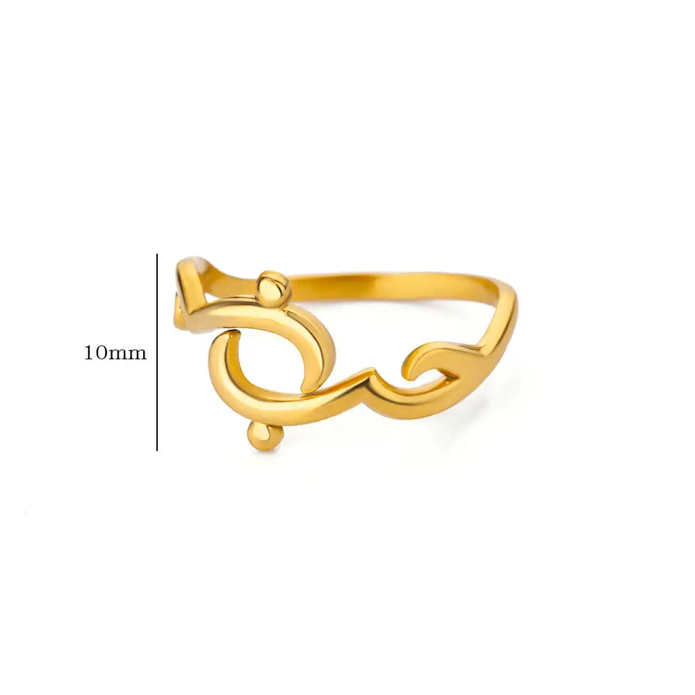خاتم مفتوح للنساء مطلي بالذهب من الفولاذ المقاوم للصدأ ، كلمة عربية ، مجوهرات زوجين ، هدية حب أبدية ، رومانسية جديدة #6