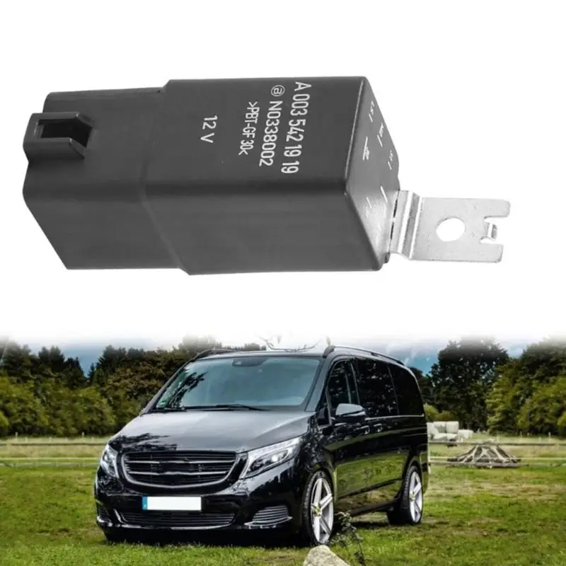 M76E 12V Automotive Cooling Fan Control Relays A0035421919 0035421919, Black Housing and Blade Terminal Part for Listed Vehicle
