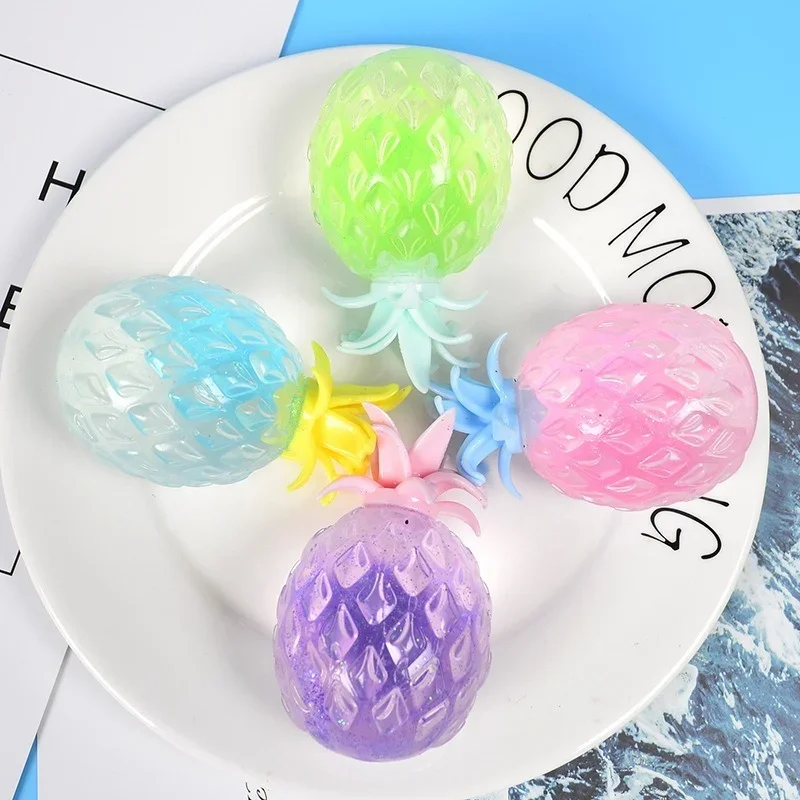 Jouet spongieux en poudre d'or pour enfants, boule d'ananas, perle d'évent, jouets à presser, nouveauté amusante, arrêt souligné de l'anxiété