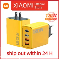 Xiaomi 120W Fast Charge 3.0 USB 2PD USB C Charger Adapter Four Ports Type-C For Samsung IPhone HUAWEI Fast Charging EU/US Plug