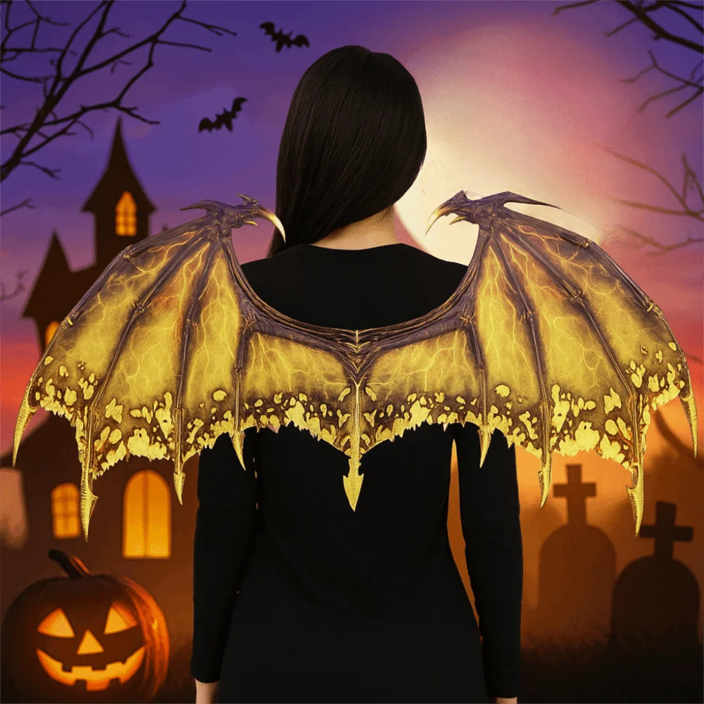

Foldable Halloween Dragon Wing Non-woven Fabric Universal Masquerade Dragon Wing Elastic Band Unisex Cosplay Wing Costume