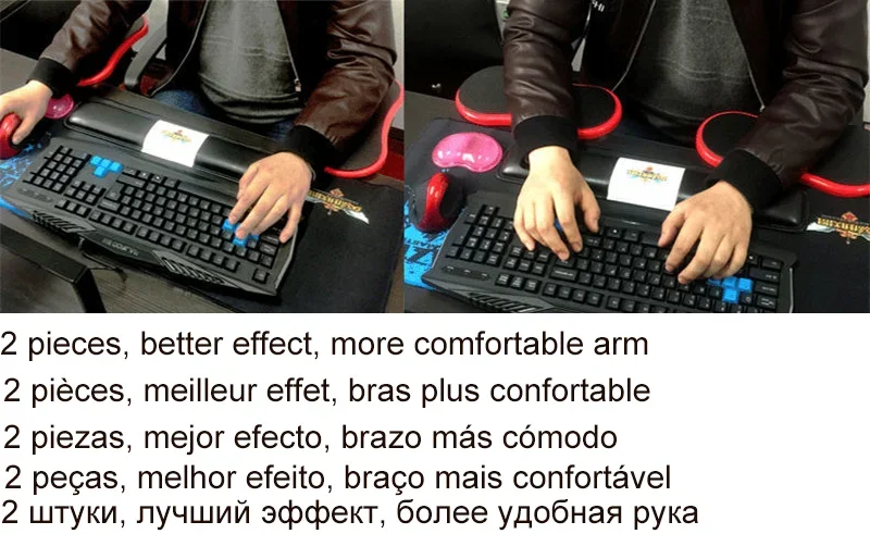 Almofada giratória do descanso do braço do computador ergonômico ajustável, extensor de descanso de pulso do PC, suporte de mão de mesa