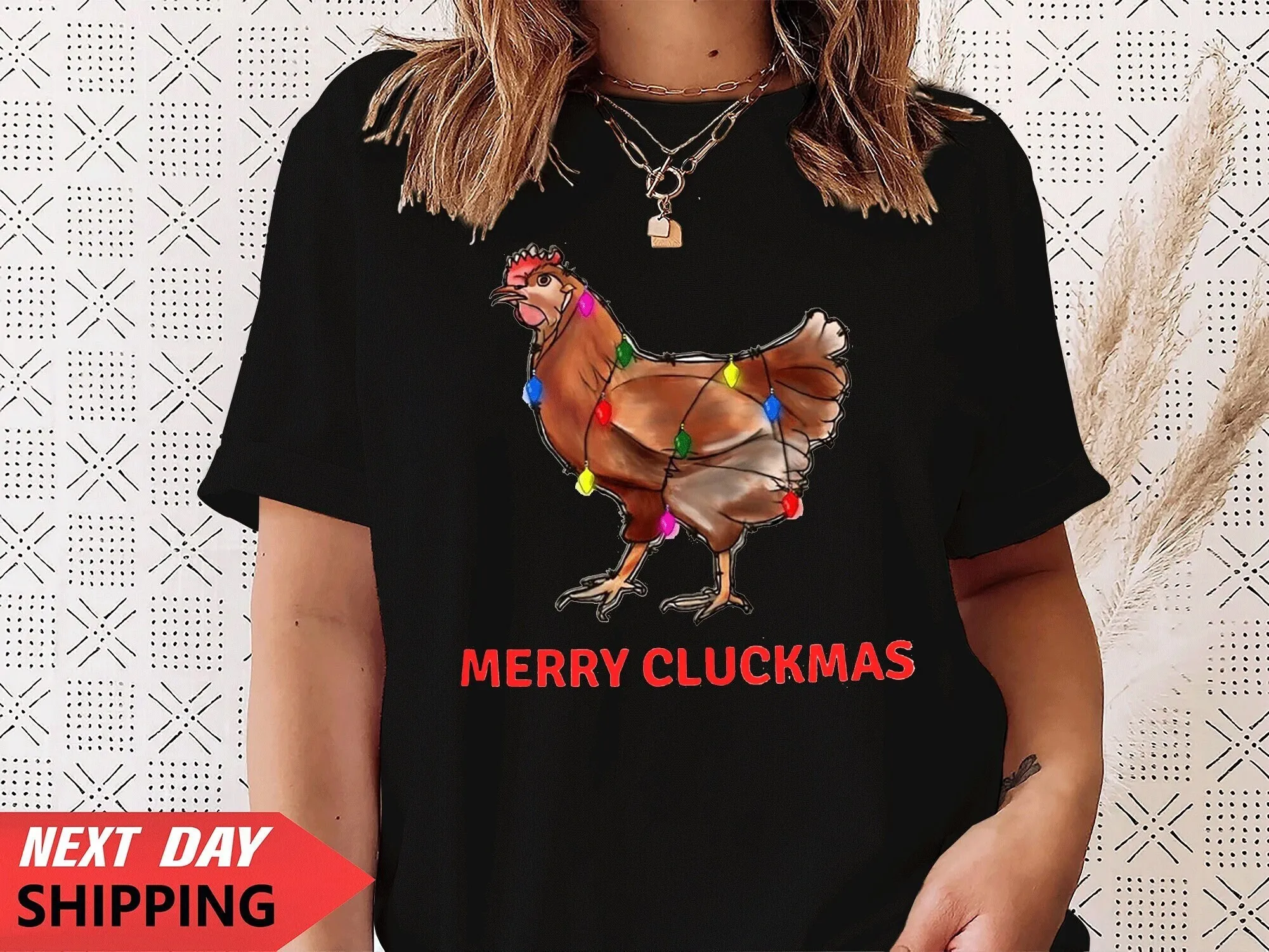 Santa Claus Merry Cluckmas T Shirt Funny Hat Smiling Retro Vintage Family Holiday Xmas Elf Costum Turky 2 Tsrt