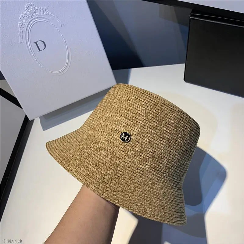 Women Korean Japanese Style Wide Brim Bucket Hat Sun Protection UV Shield Spring Summer Travel Simple Versatile Straw Design