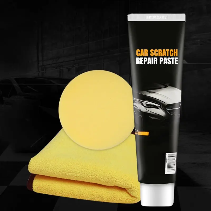 Car Scratch Removal Cream Car Polishing Paste with Sponge Car Scratch Wax Repair Tool, Car Paint Polishing Wax Paint Care Kit