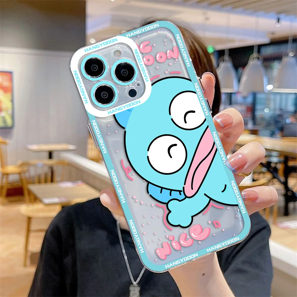 Transparent Cover Cute Cartoon Hangyodon Phone Case For iPhone 16 15 14 13 12 11 Mini Pro Max X XR XSMax 7 8 Plus SE20