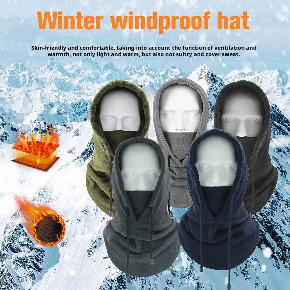 

Теплая зимняя шапка, ветрозащитная флисовая велосипедная Балаклава, маска, регулируемая термозащита от холода, унисекс, чехол для шеи, мотоциклетная лыжная маска