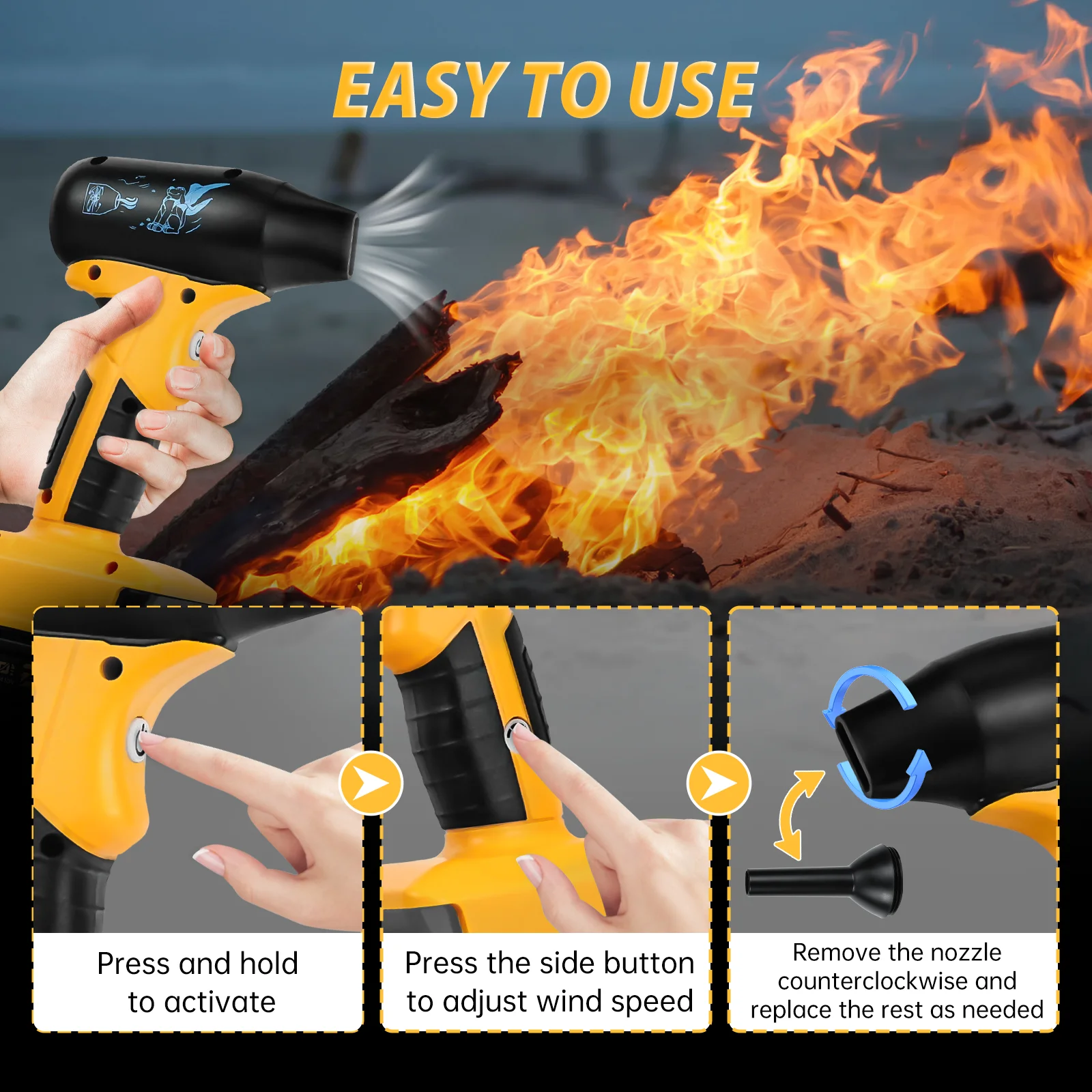 منفاخ نفاث بدون فرش 130000 RPM مروحة توربو عنيفة محمولة 4 سرعات مروحة لاسلكية محمولة لبطارية ديوالت 20 فولت (بدون بطارية)