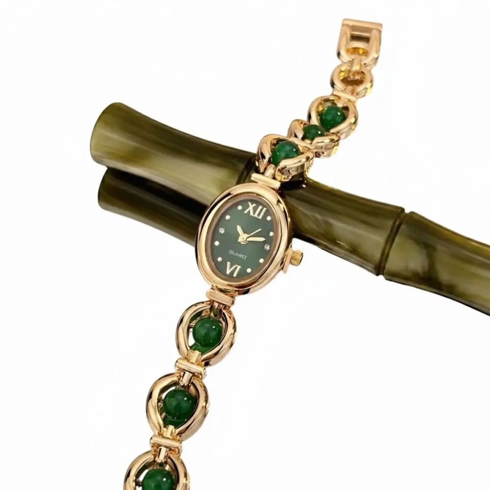 Lightweight Oval Shape Oval Wrist Watch Mother of Pearl Translucent Dial Quartz Watch Alloy Elegant Women Watch Daily Wear