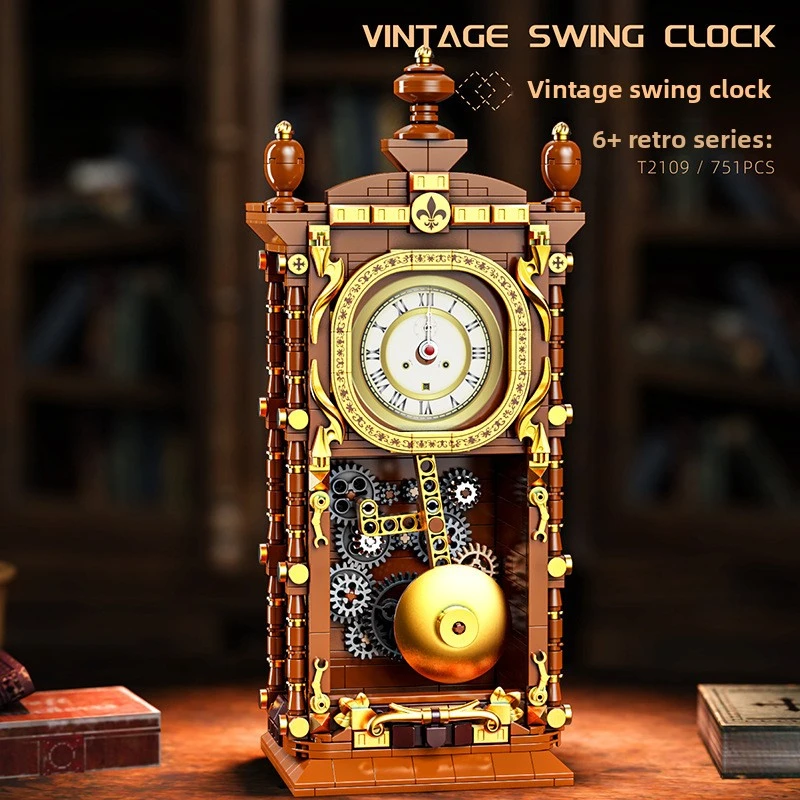 

Gaomi SiT2109Ностальгические ретро-часы, строительный блок, модель в сборе, игрушка, орнамент, подарок для мужчин и женщин